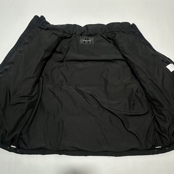 NWT Versace 54 XXL Barocco Jacquard Black Goose Down Hooded Puffer Jacket $2,425 - Picture 9 of 16